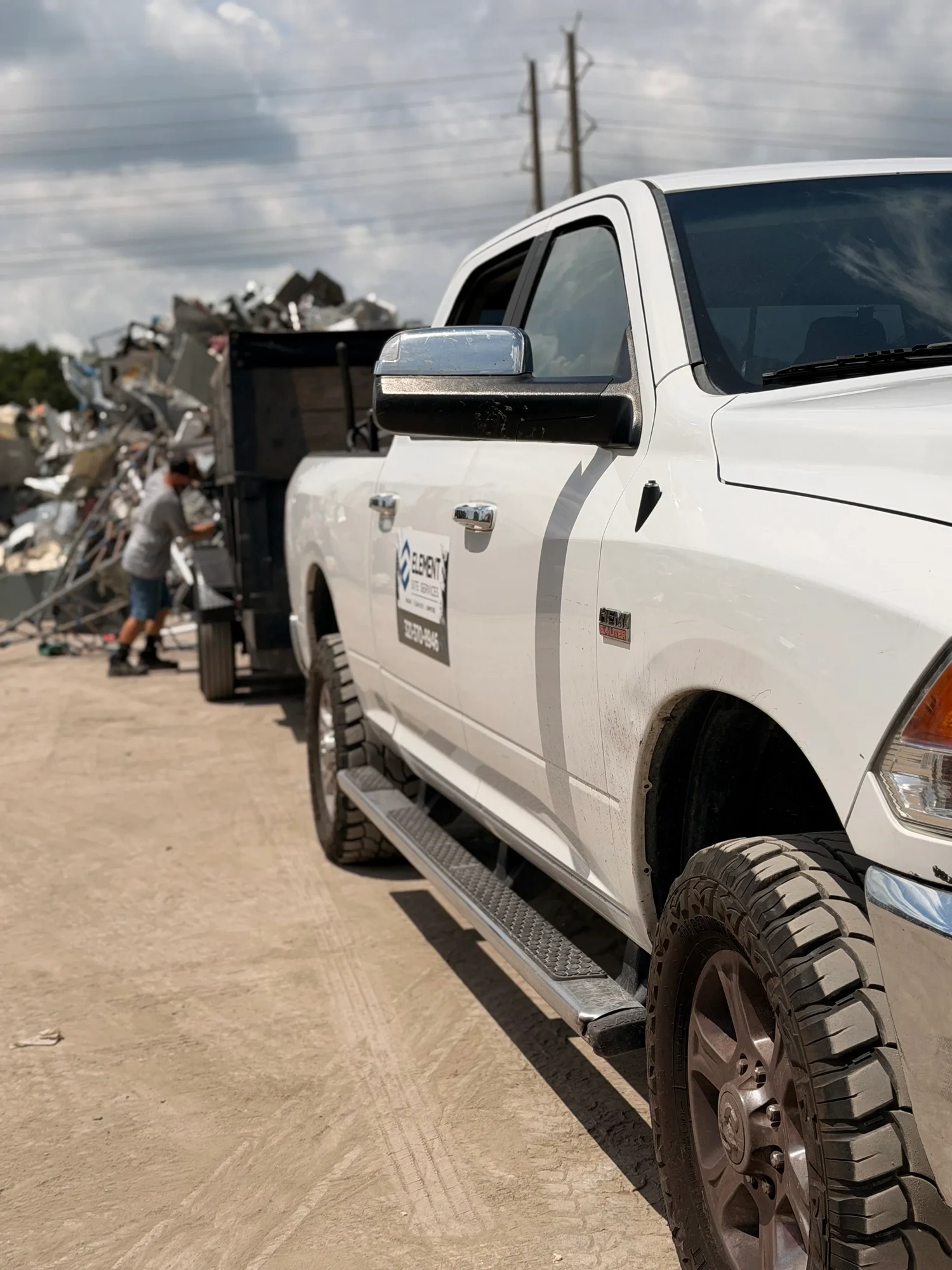 Element Site Services branded service truck on site